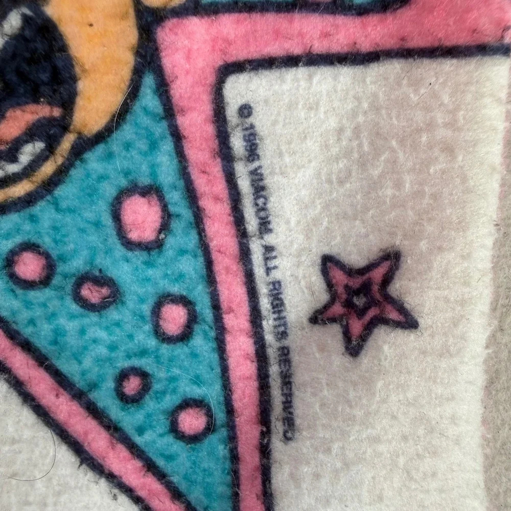 Vintage 1996 Nickelodeon Rugrats Fleece Zip Up Sleeper Pajamas Kid's Size 6 Pink